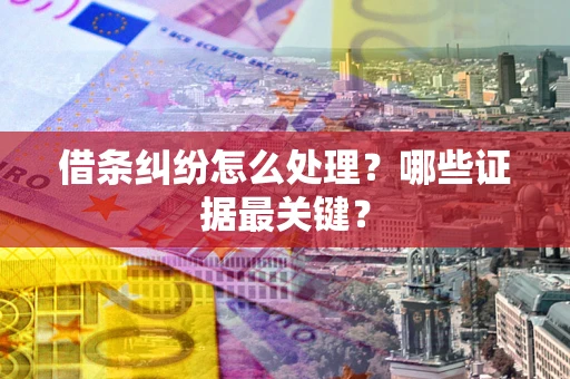 武汉借条纠纷怎么处理？哪些证据最关键？