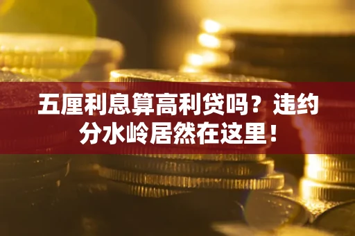 武汉五厘利息算高利贷吗？违约分水岭居然在这里！