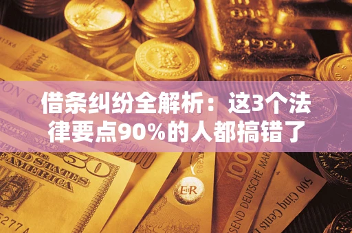 武汉借条纠纷全解析：这3个法律要点90%的人都搞错了