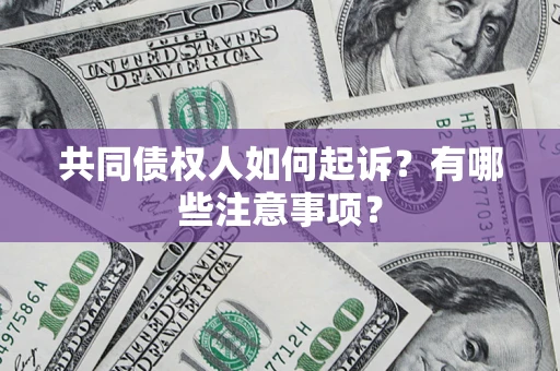 武汉共同债权人如何起诉？有哪些注意事项？